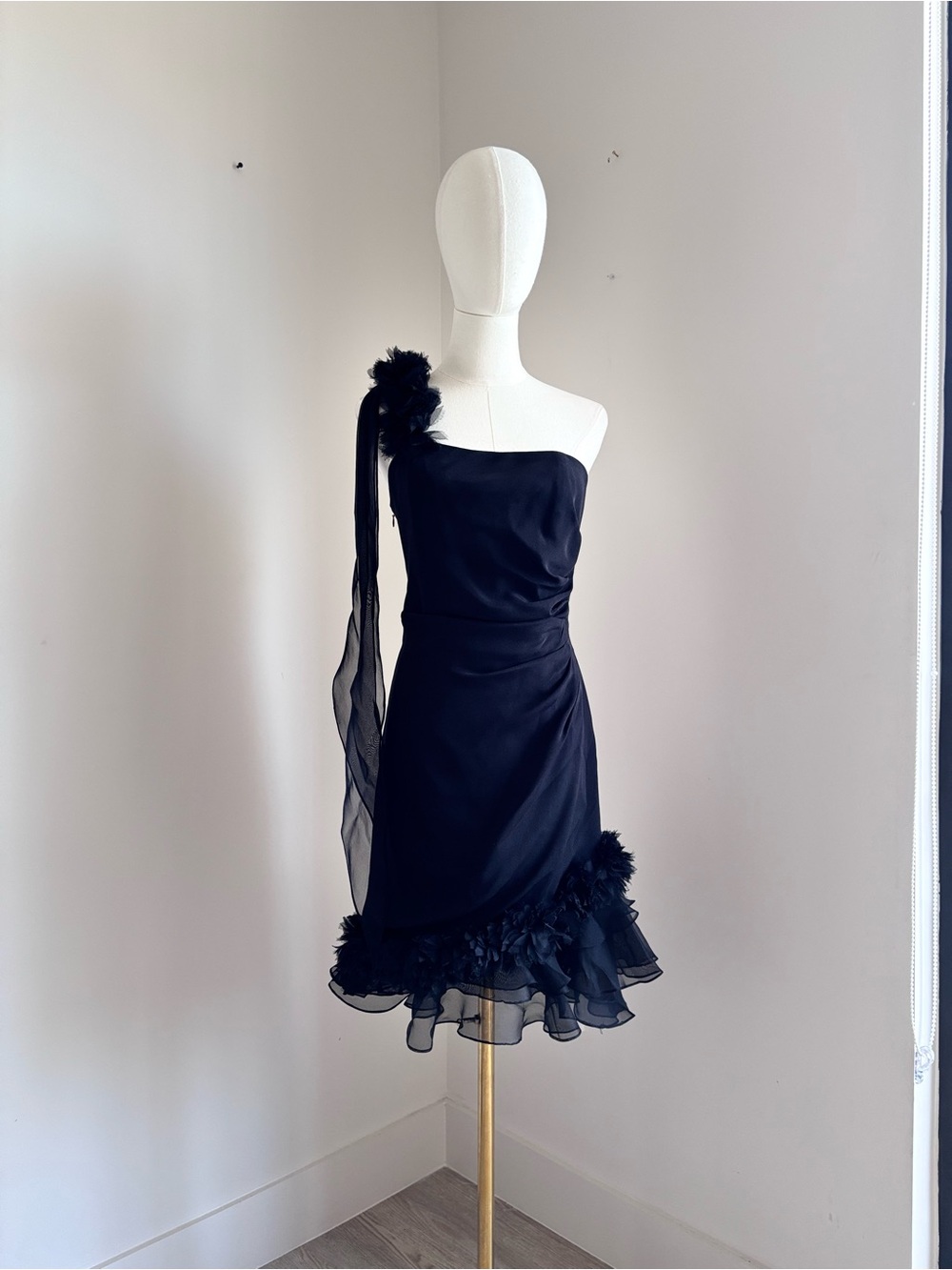 Hartly Fashions Asymmetric One-Shoulder Ruffle Mini Dress
